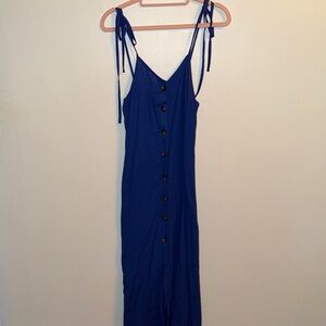 Elegant Blue Button-Down Dress